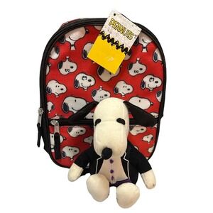 Peanuts Snoopy Collector Set: Red Mini Backpack & Dapper Tuxedo Snoopy Plush